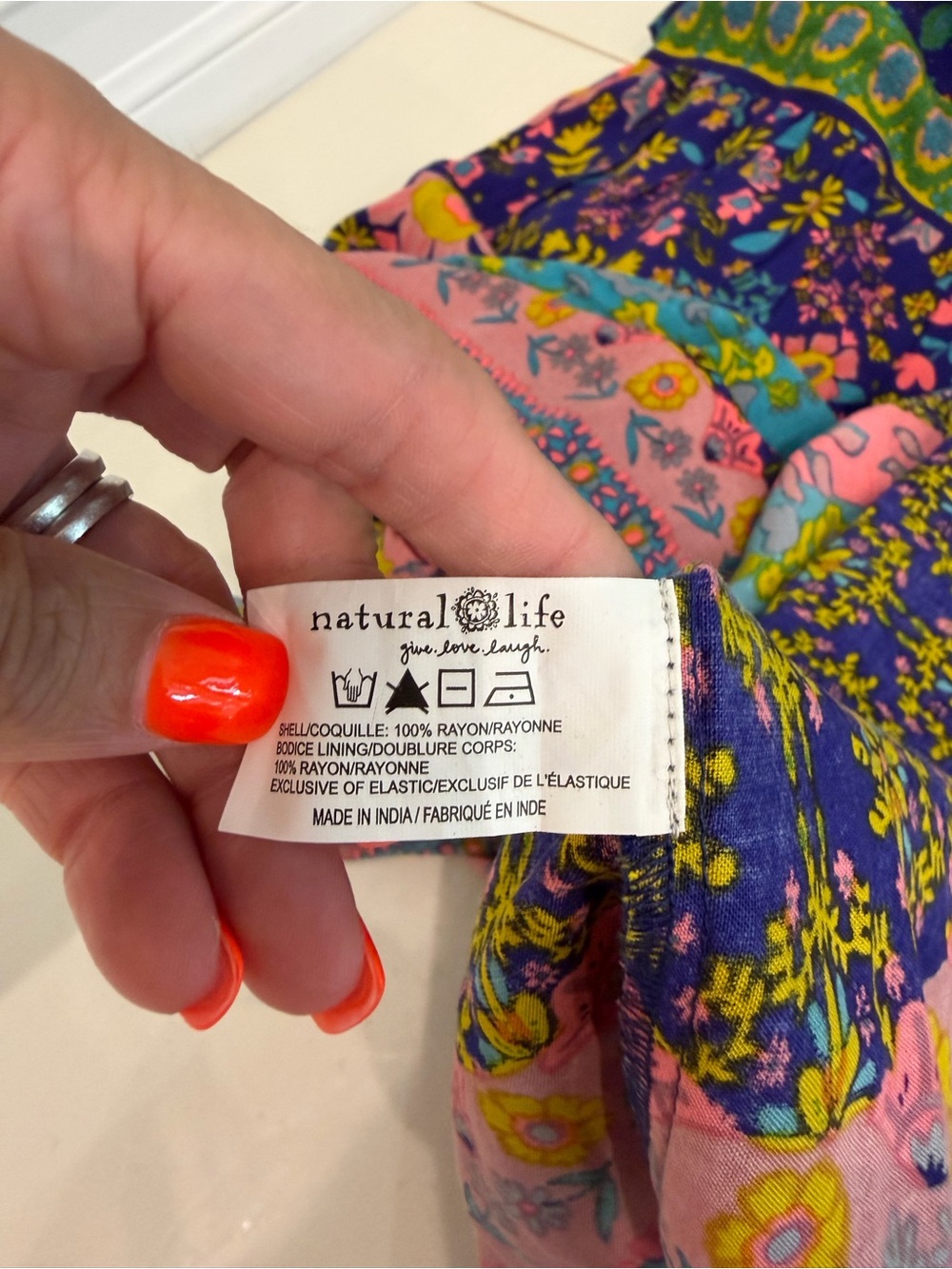 NATURAL LIFE Pink Floral Boho Maxi Dress with Multicolor Accents - Picture 6 of 10
